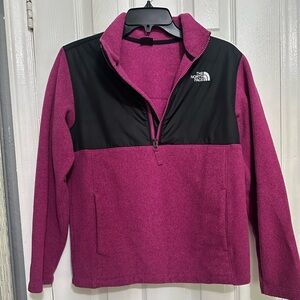 The North Face Magenta and Black Fleece Jacket